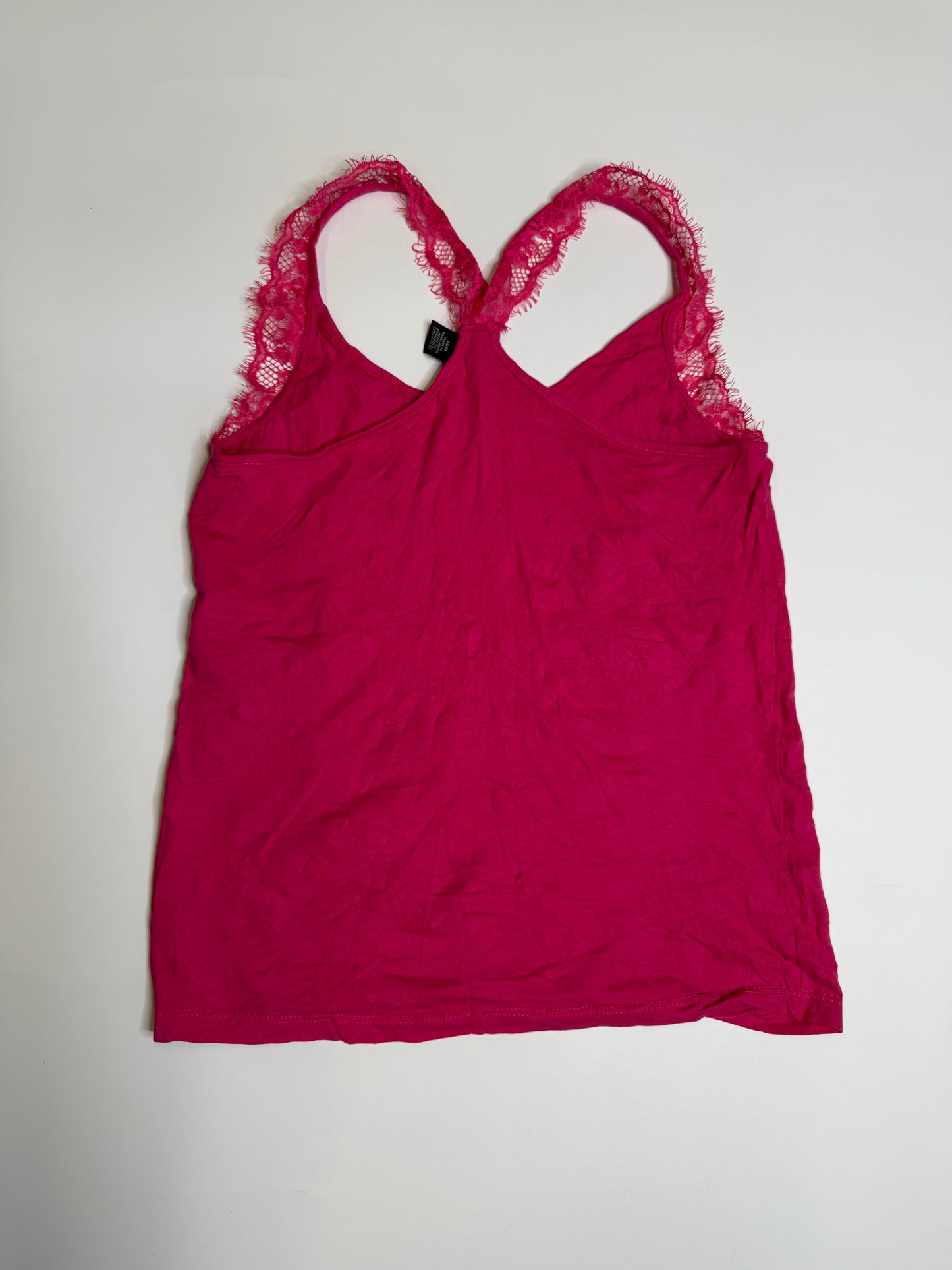VINTAGE PINK BEBE LACE TOP (M)