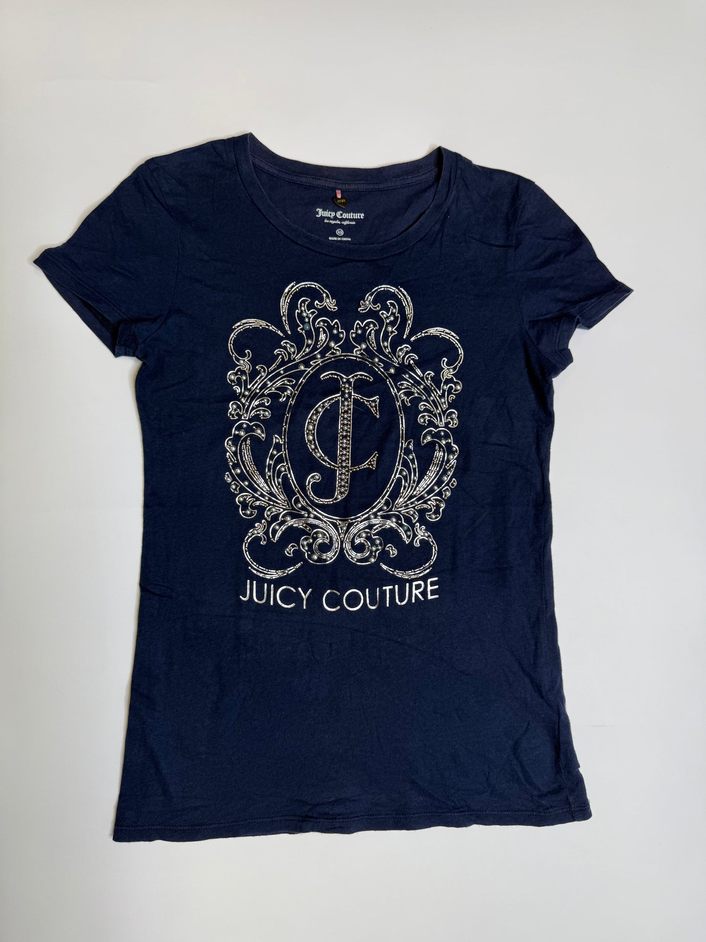 VINTAGE JUICY COUTURE SILVER GEMS SHIRT (XS)