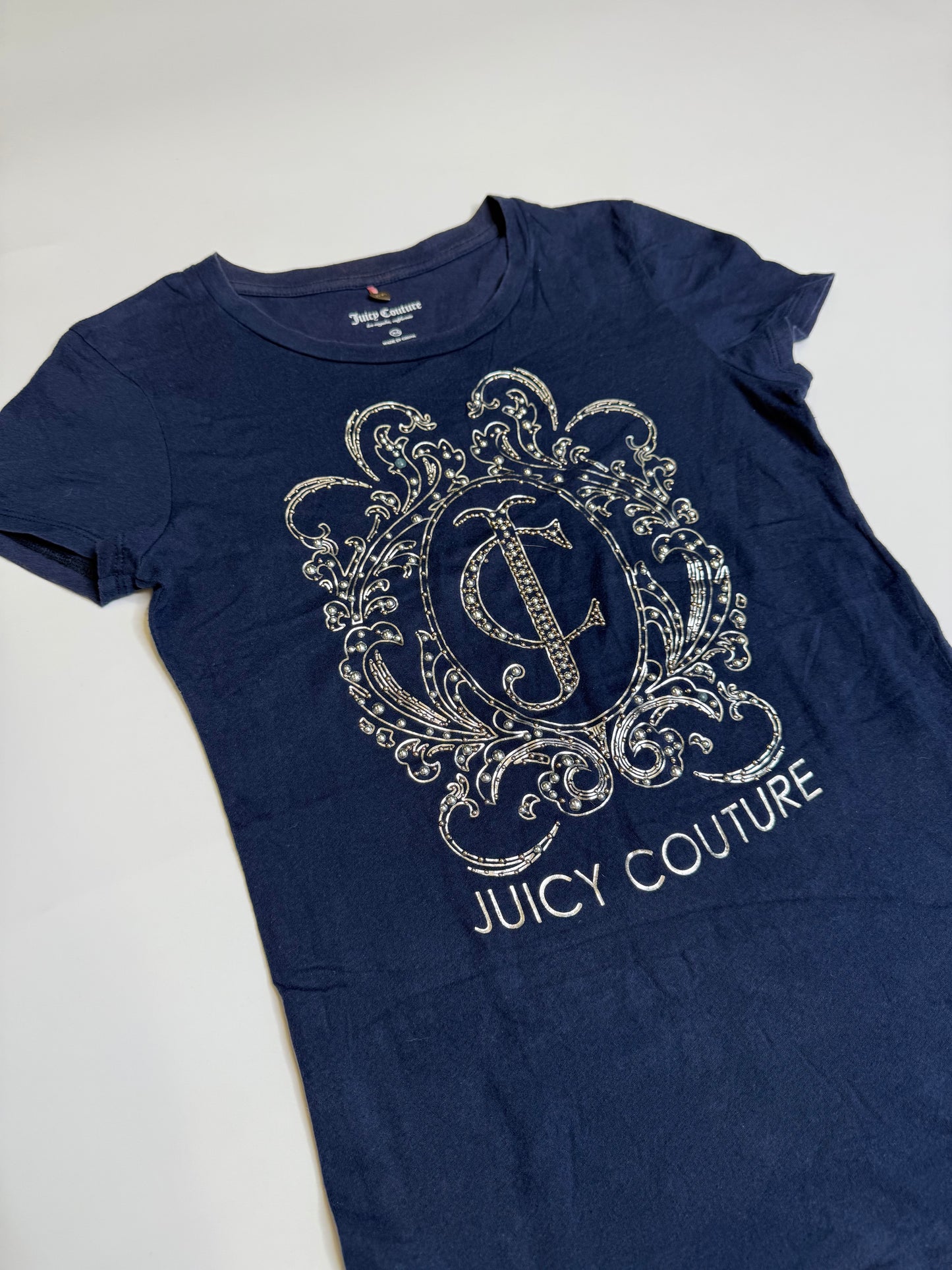 VINTAGE JUICY COUTURE SILVER GEMS SHIRT (XS)