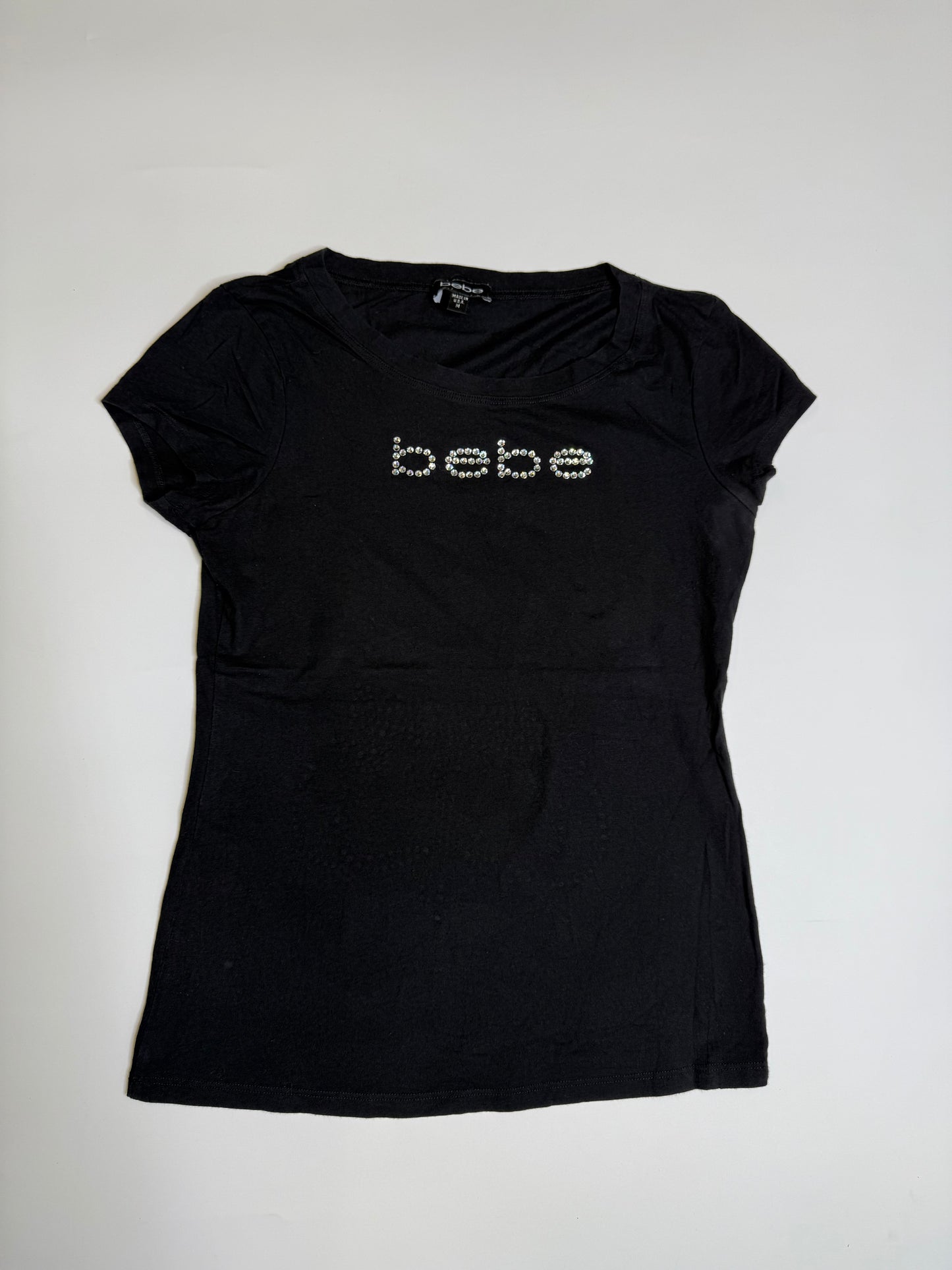 VINTAGE BEBE RHINESTONE SHIRT (M)