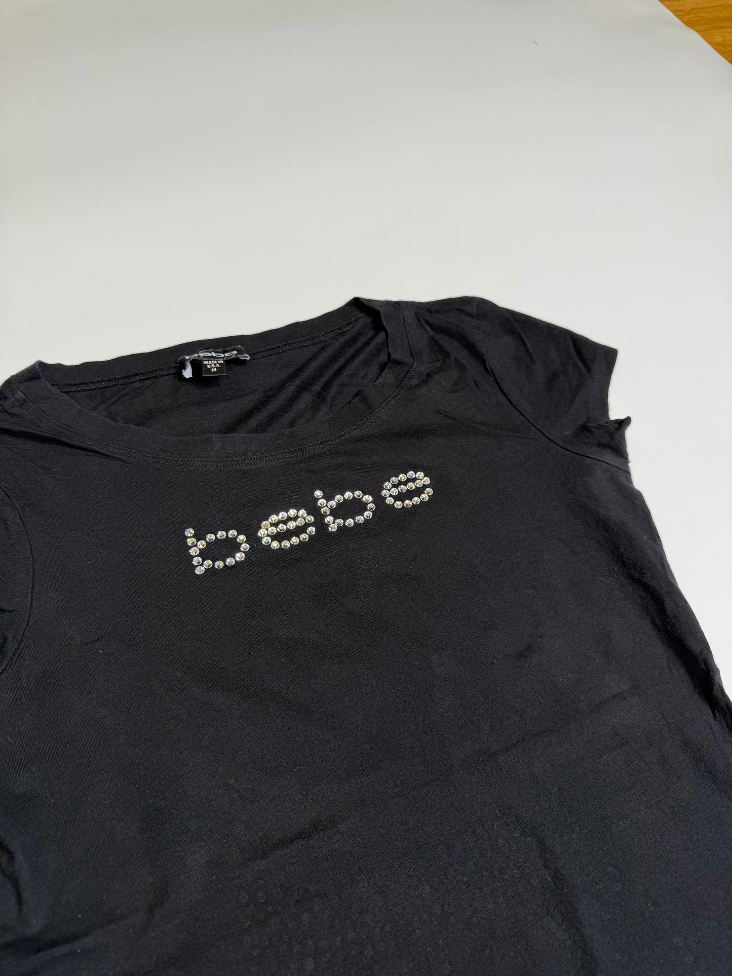 VINTAGE BEBE RHINESTONE SHIRT (M)