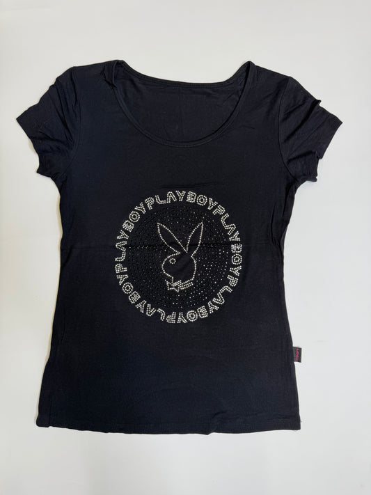 VINTAGE BLACK PLAYBOY SHIRT (-S/M)