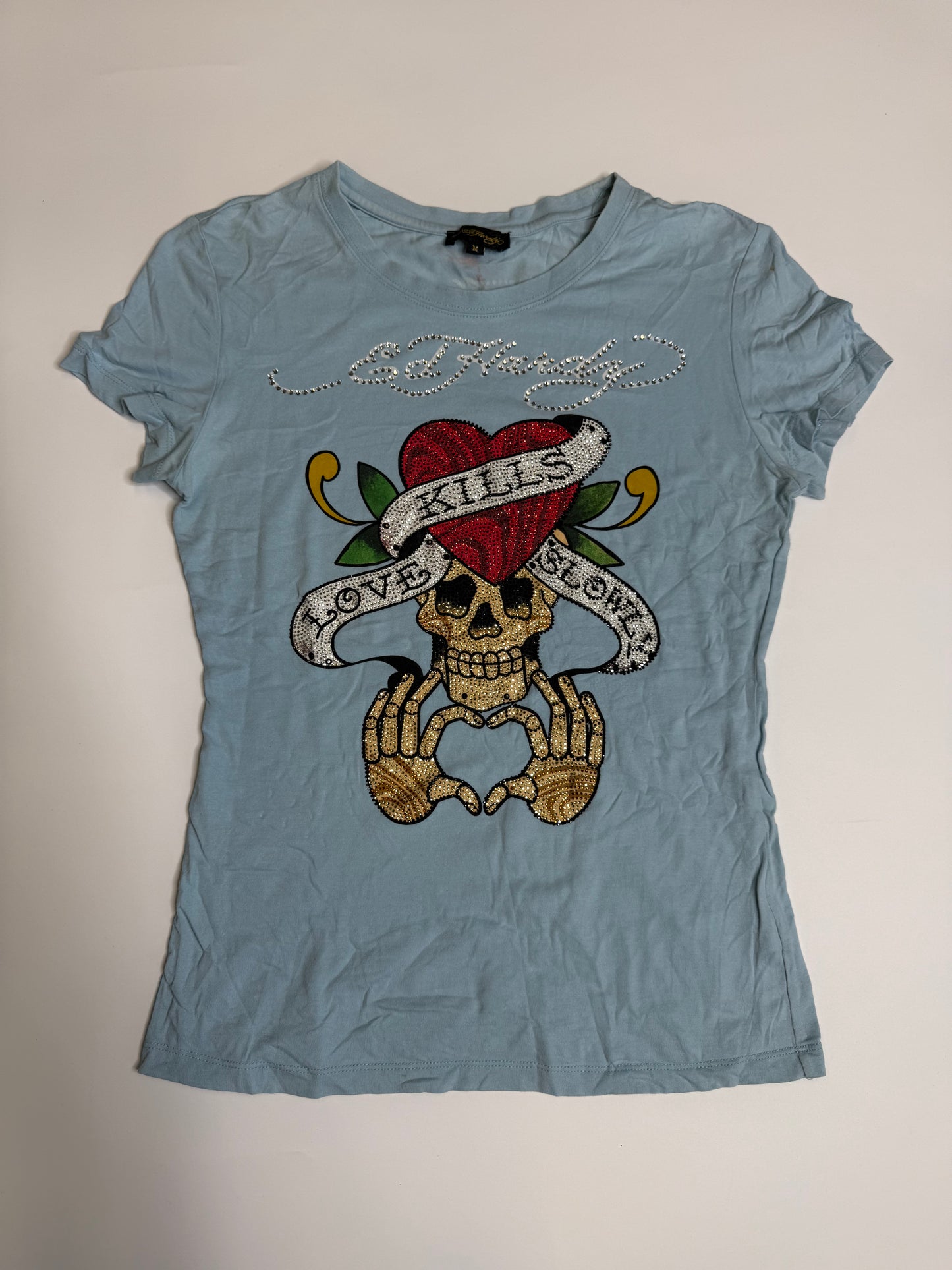 VINTAGE ED HARDY "LOVE KILLS SLOWLY" SHIRT (M)