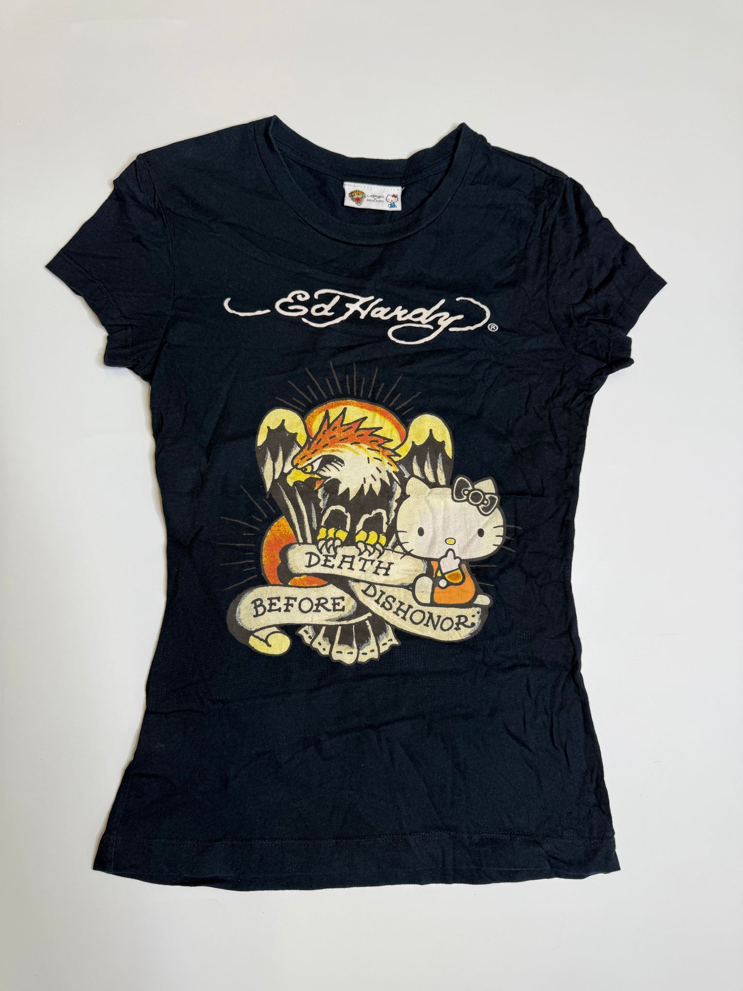 RARE VINTAGE ED HARDY x HELLO KITTY SHIRT(XS)